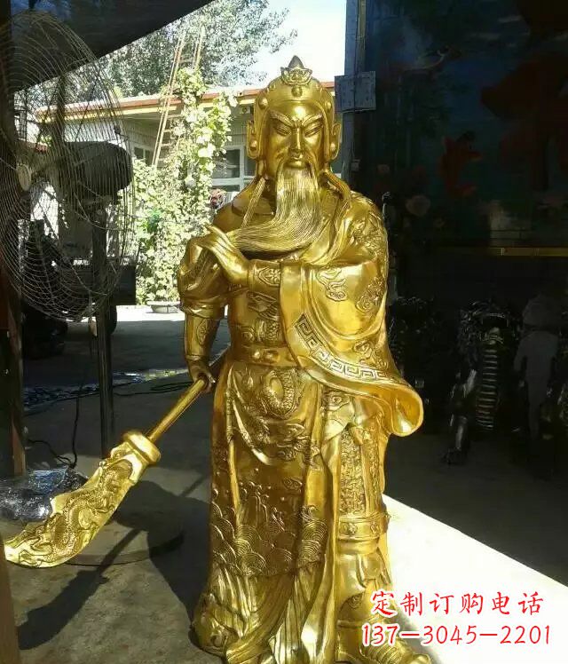 郴州关公提刀武财神铜雕 (6)