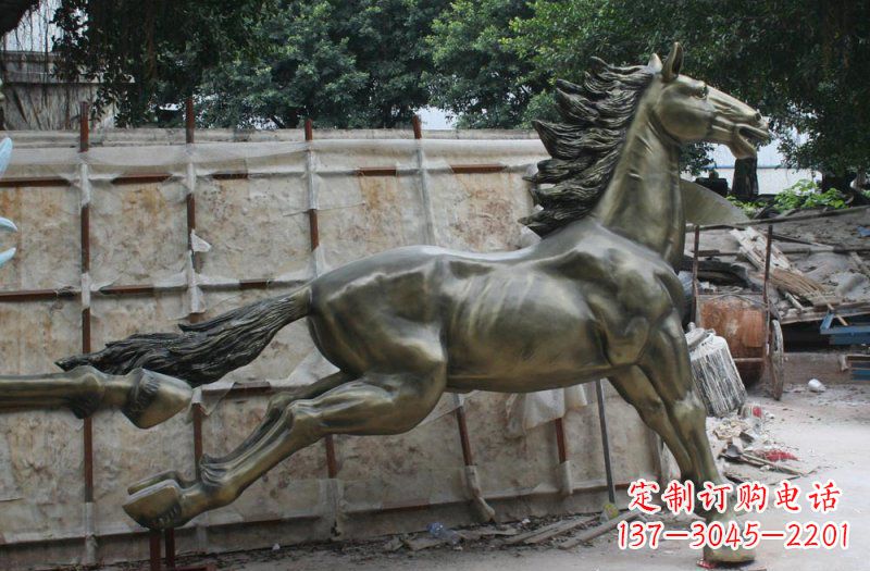 郴州逸致领雕：广场奔马动物铜雕