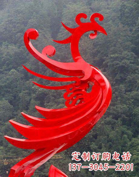 郴州广场不锈钢彩色凤凰雕塑