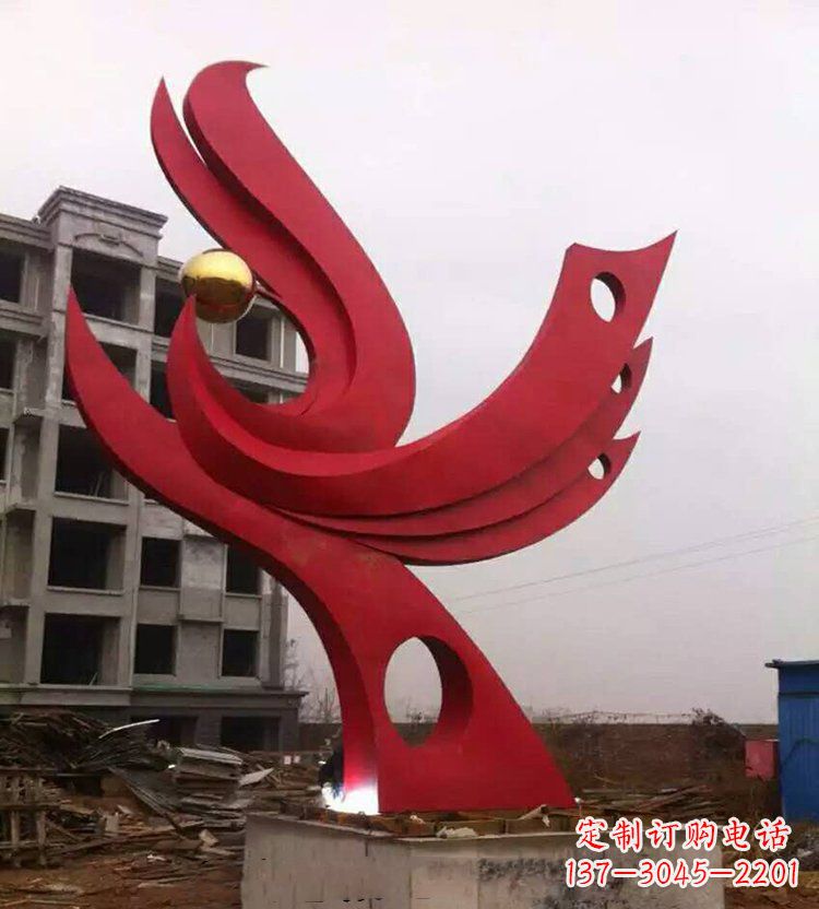 郴州全新抽象凤凰不锈钢雕塑