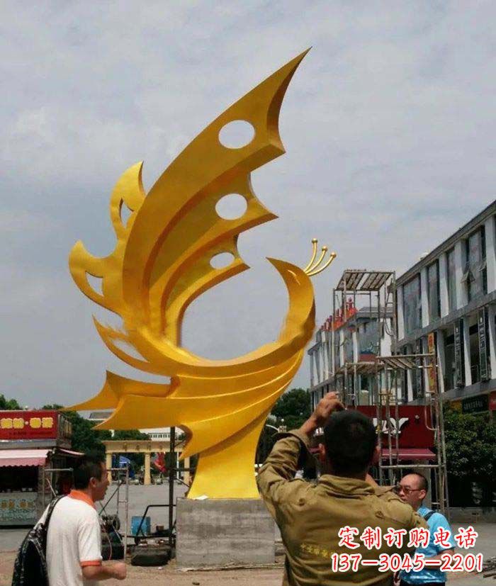 郴州精致大气的不锈钢抽象凤凰雕塑