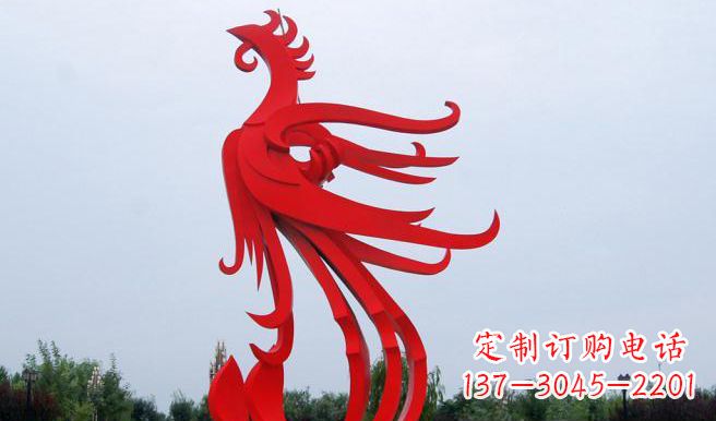 郴州中领雕塑制作的精美不锈钢凤凰雕塑