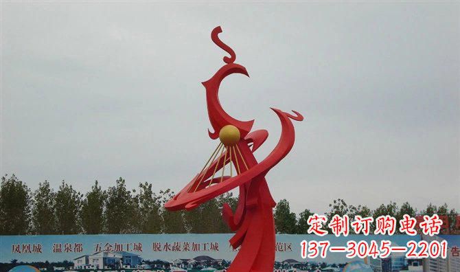 郴州广场不锈钢两只凤凰雕塑