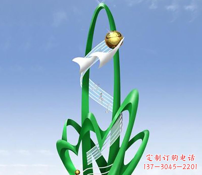 郴州广场不锈钢树叶景观雕塑
