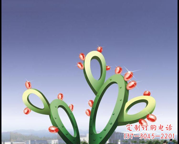 郴州视觉焕发的不锈钢仙人掌景观雕塑