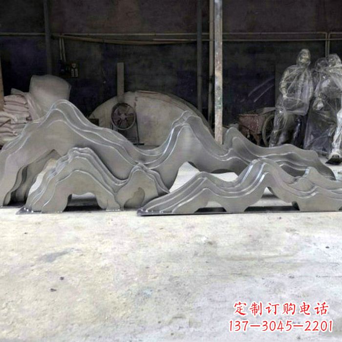 郴州精美大型不锈钢假山雕塑