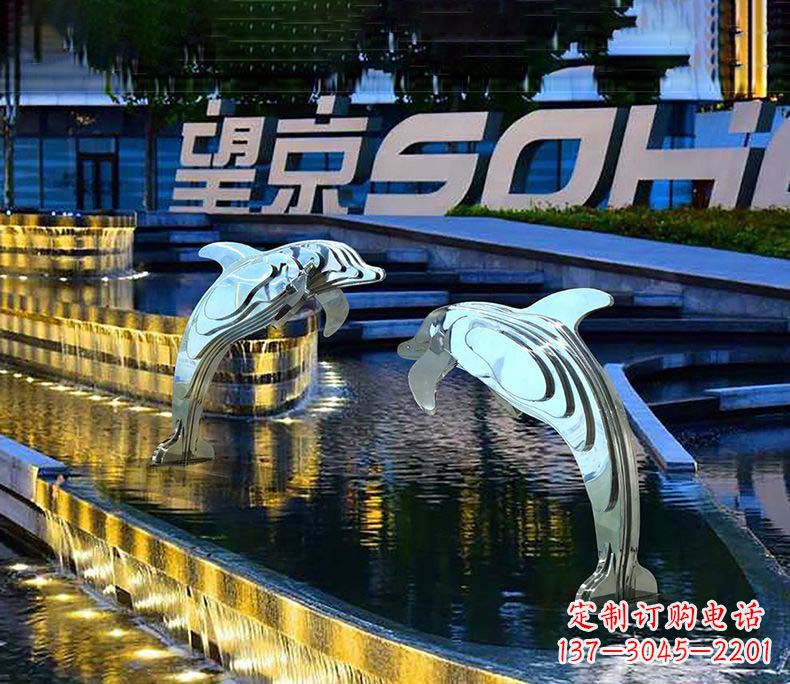 郴州可爱海豚不锈钢雕塑