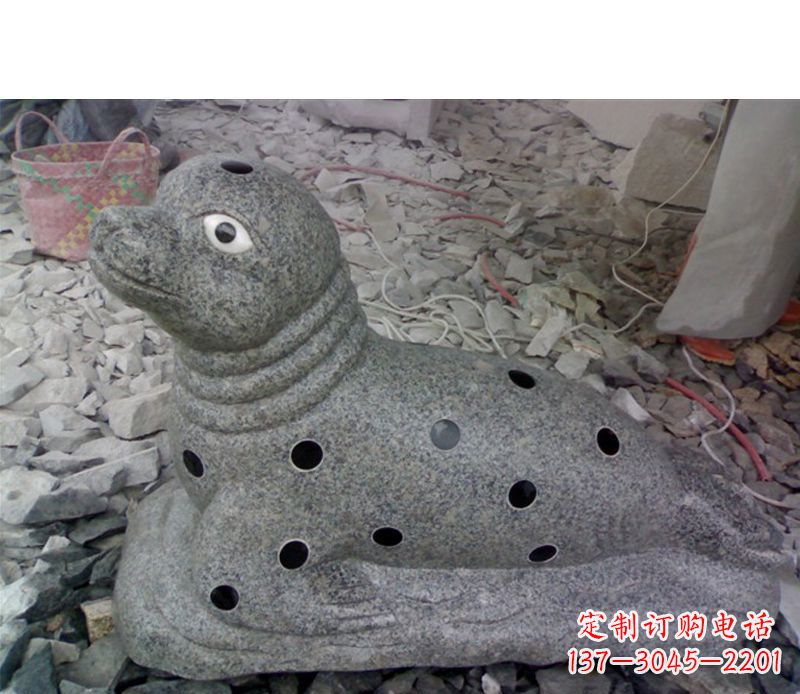 郴州海洋动物小海豹石雕