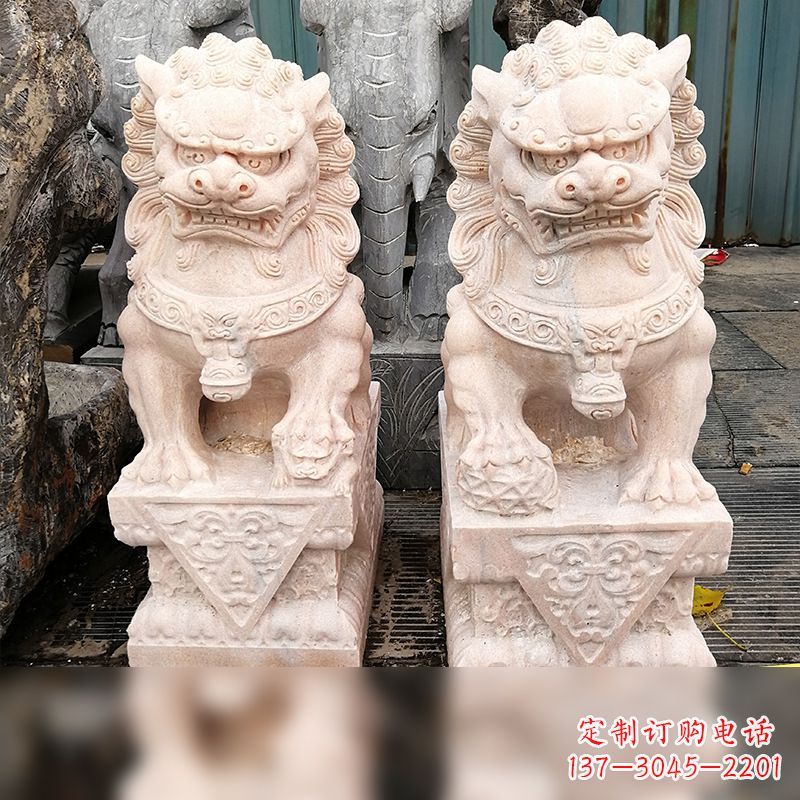 郴州汉白玉狮子雕塑,独特雕刻,展现狮子雄势