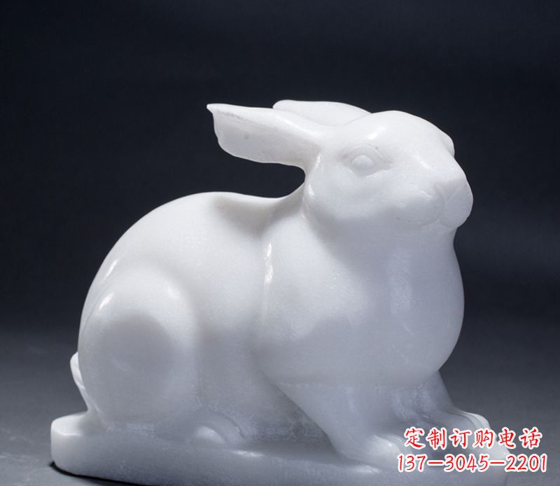 郴州汉白玉动物兔子雕塑
