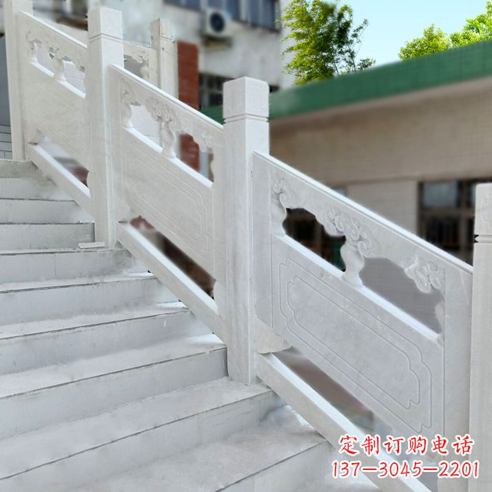 郴州高雅精致的汉白玉楼梯石雕栏杆