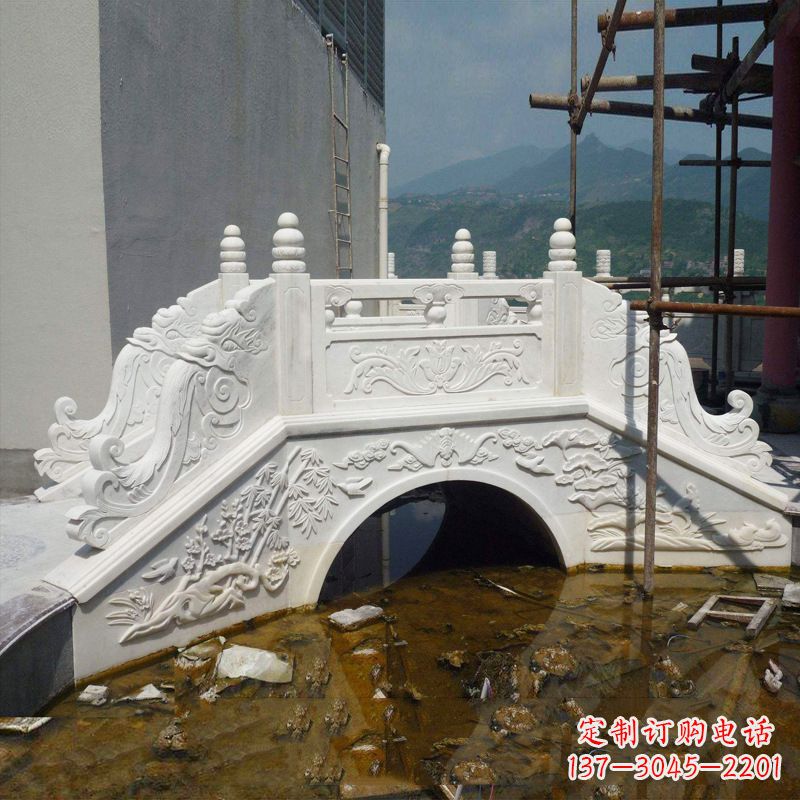 郴州汉白玉庭院装饰石桥雕塑