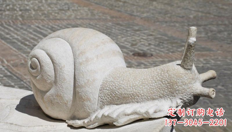 郴州汉白玉蜗牛动物石雕