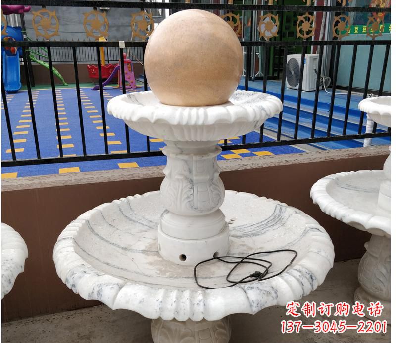 郴州高贵典雅的汉白玉风水球雕塑