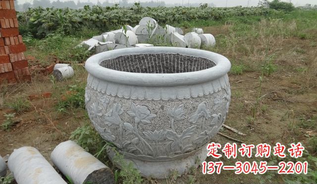 郴州荷花花盆公园景观石雕，千般美妙一览无余