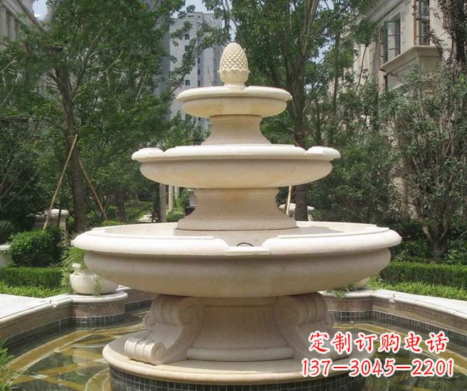 郴州户外多层喷泉石雕 (3)