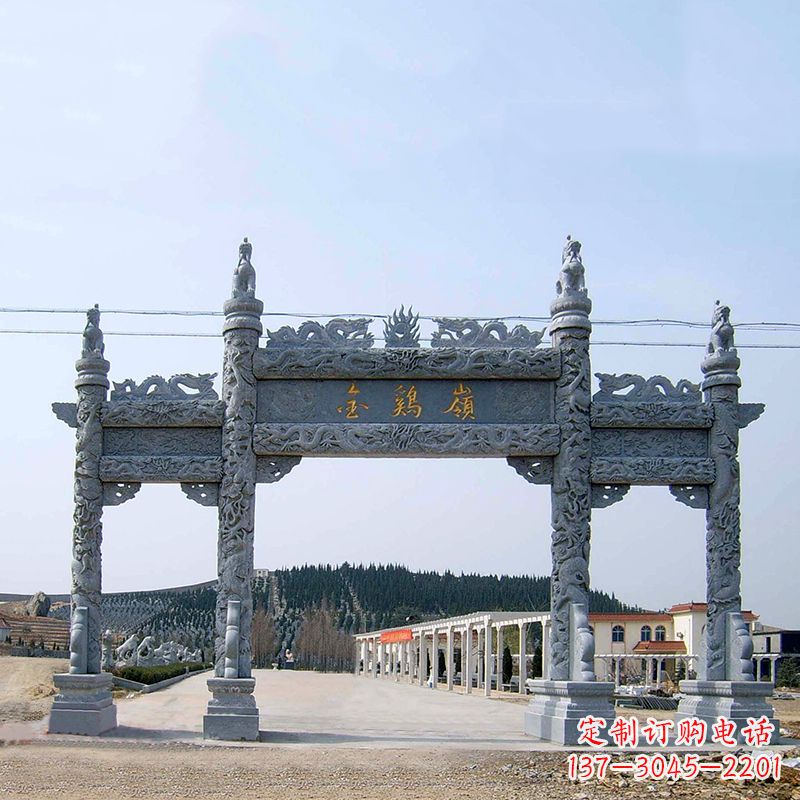 郴州金鸡岭景区石雕牌坊特色雕塑定制