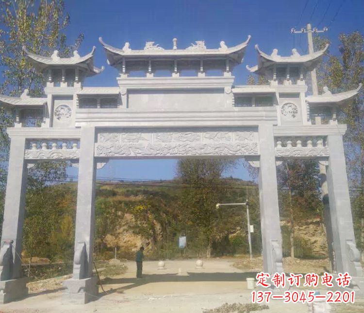 郴州中领雕塑:精雕制作仿古石牌坊石雕