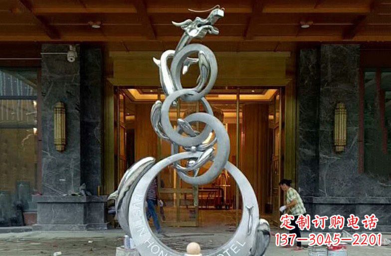 郴州中领雕塑高端定制不锈钢龙门雕塑