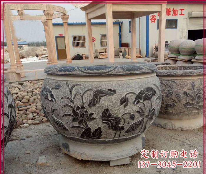 郴州中领雕塑:传承经典,水缸雕塑仿古圆水缸