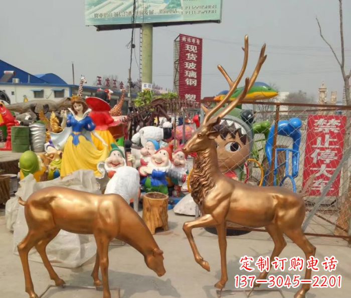郴州优雅经典，中领雕塑鹿铜雕塑