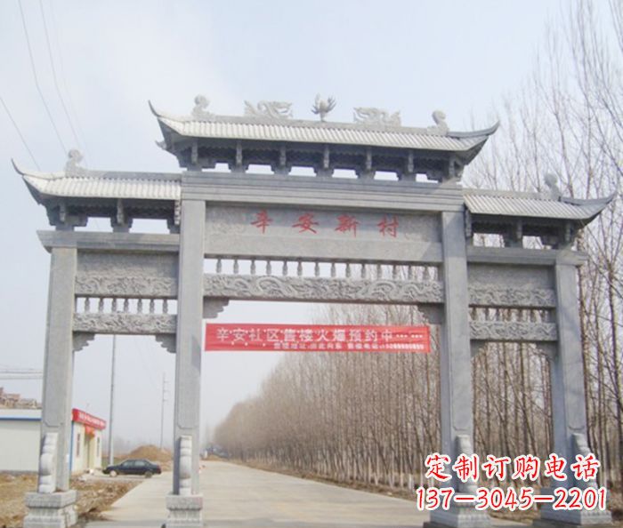 郴州牌坊三门石雕,品质无双