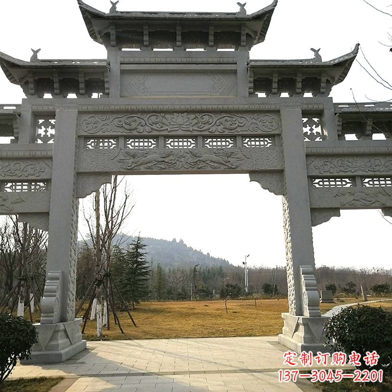 郴州中领雕塑:精致石牌坊雕塑