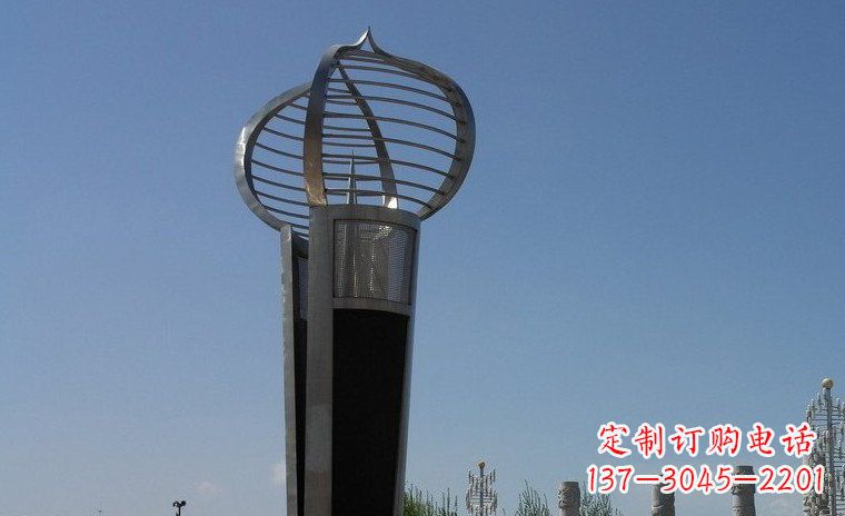 郴州中领雕塑:不锈钢火炬形雕塑