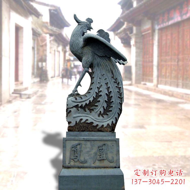 郴州匠心之作——青石仿古凤凰雕塑