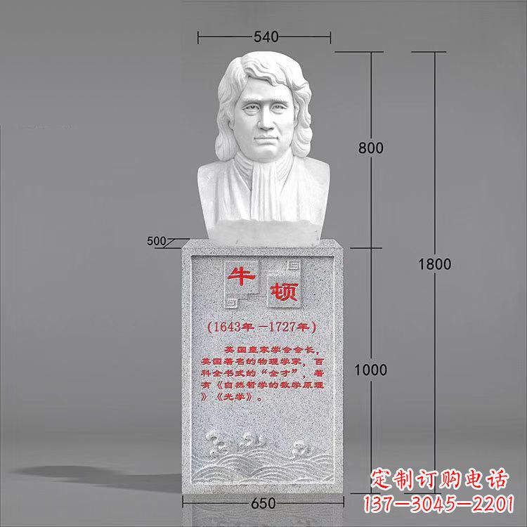郴州全才科学家牛顿汉白玉石雕头像