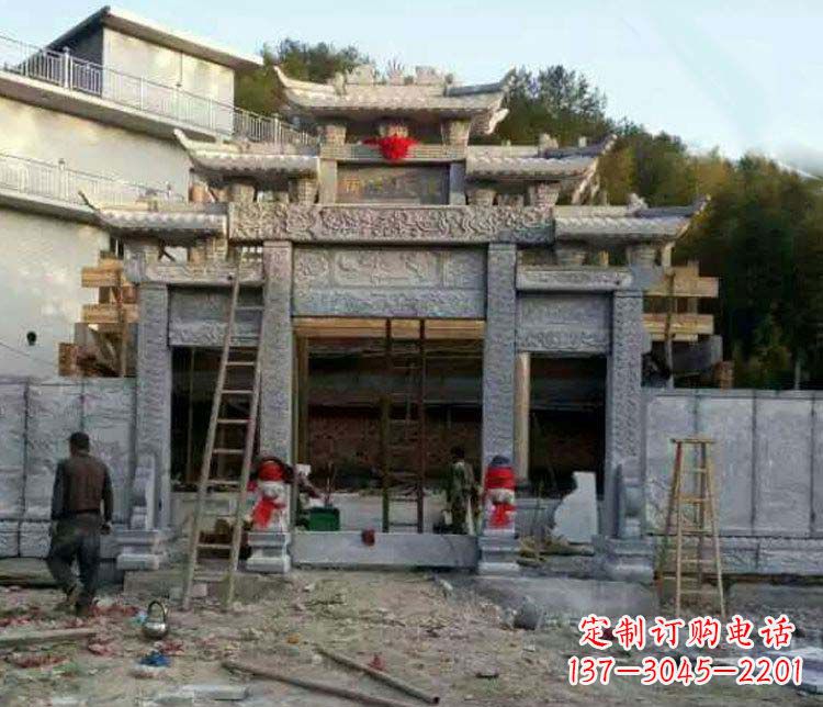 郴州三门仿古石雕牌坊打造质感升级的精致建筑