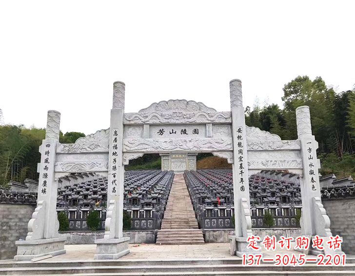 郴州精致雕刻的三门石牌坊雕塑