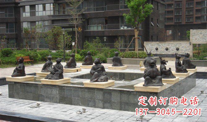 郴州十二生肖小区景观铜雕