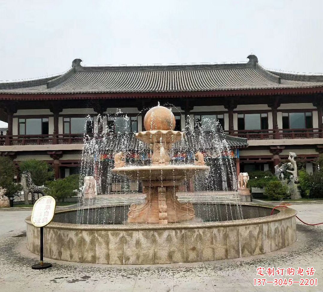 郴州石雕风水球喷泉 (2)