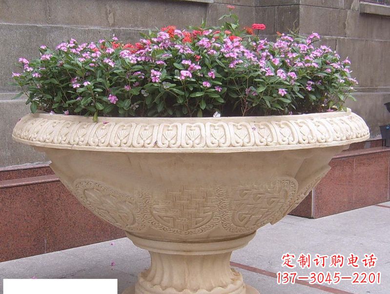 郴州石雕花盆公园景观雕塑