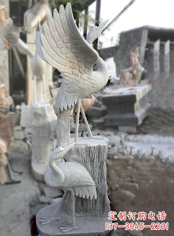 郴州石雕仙鹤景观摆件