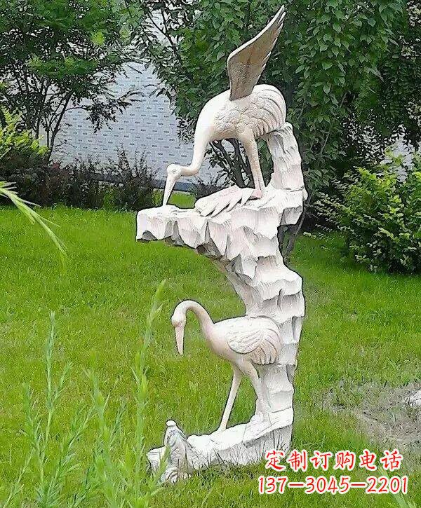 郴州石雕仙鹤鲤鱼