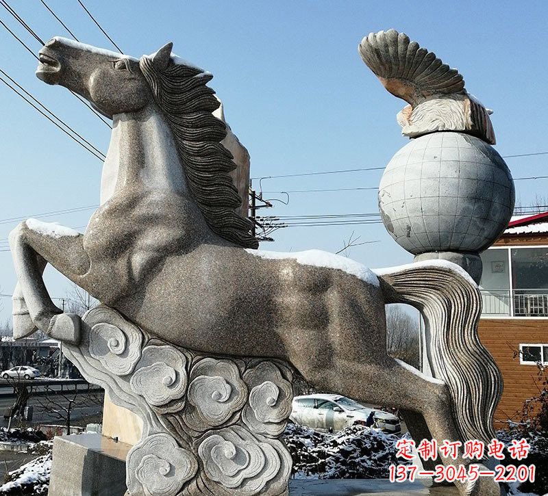 郴州石雕祥云奔马