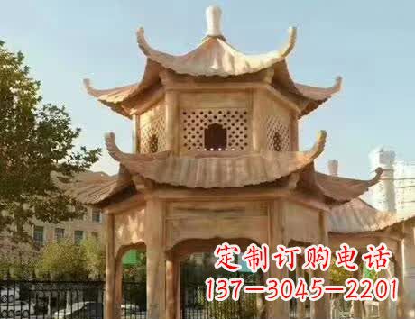 郴州石雕小区景观双层凉亭