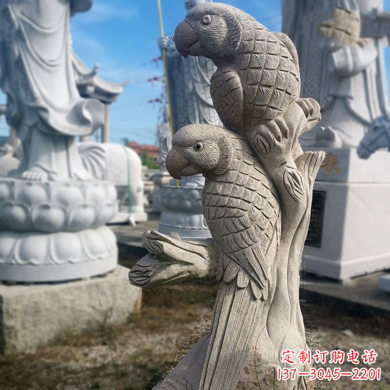 郴州石雕鹦鹉景观雕塑摆件