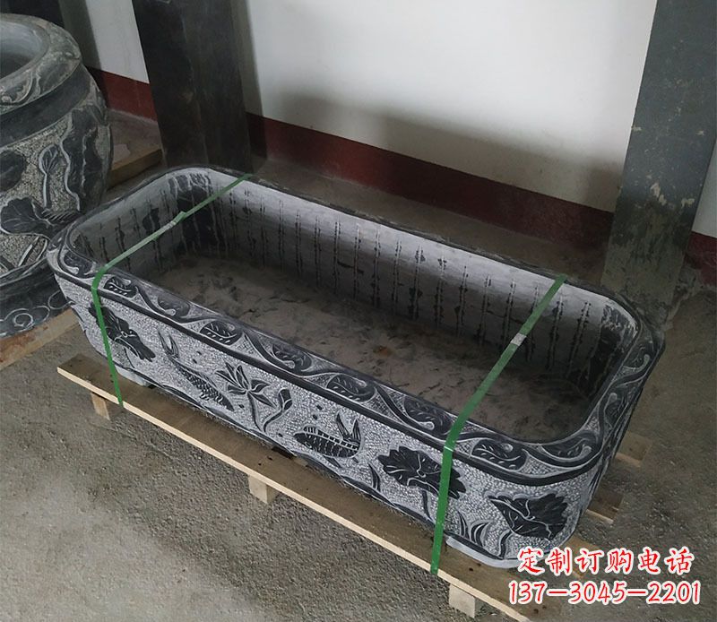郴州石浮雕鱼缸仿古鱼缸石雕