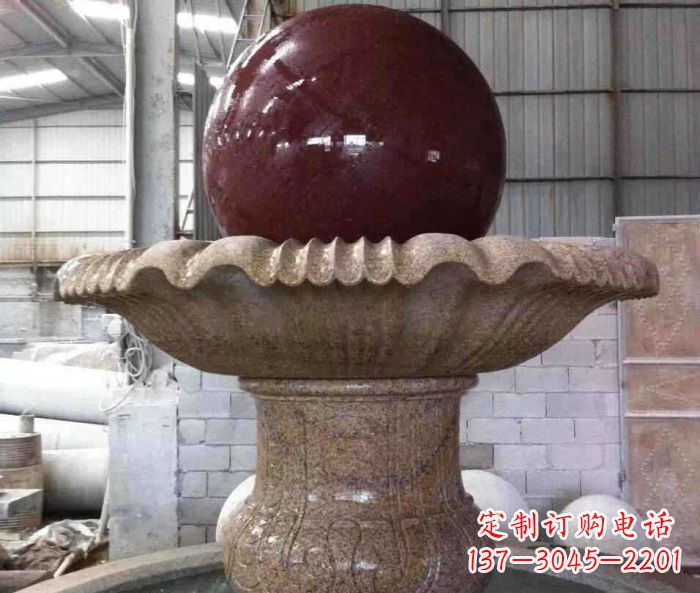 郴州石来运转小型风水球喷泉石雕 (2)