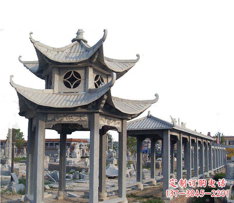 郴州双层仿古凉亭石雕