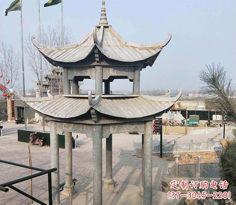 郴州双层户外凉亭石雕