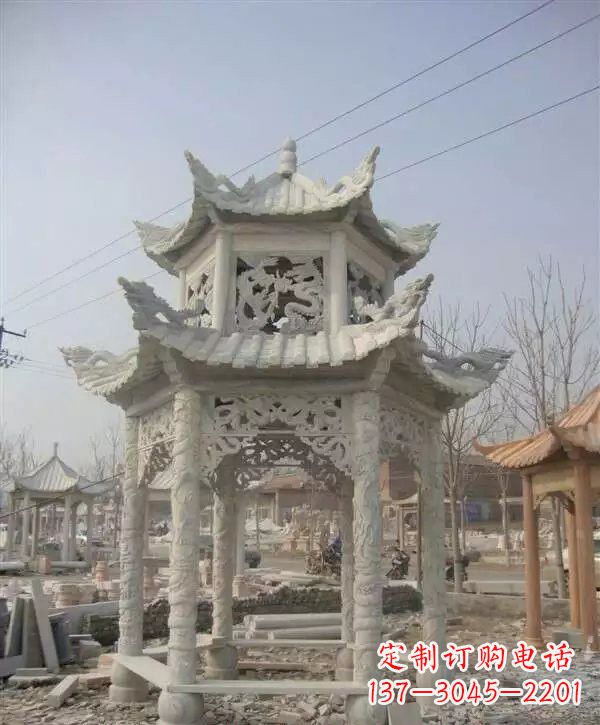 郴州双层凉亭石雕