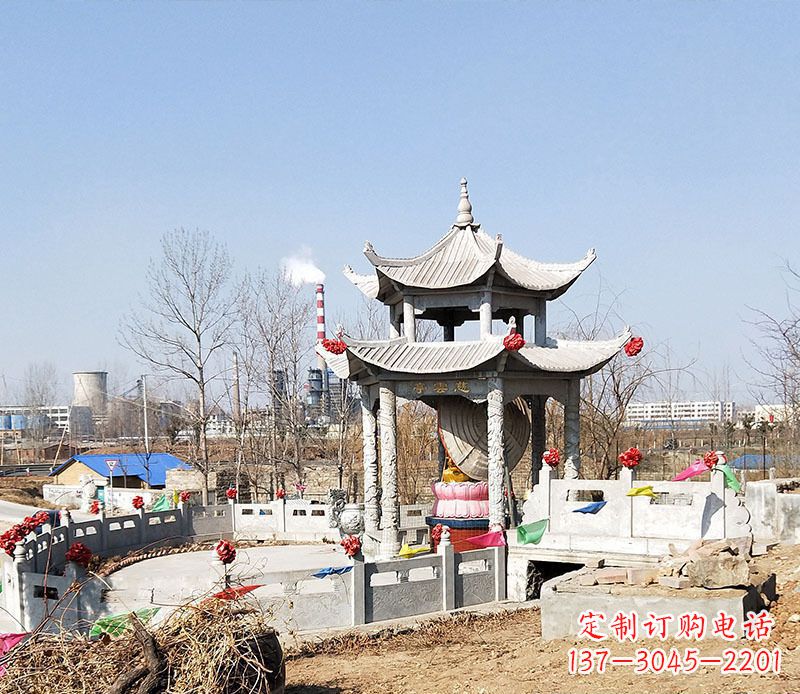 郴州双层石凉亭石雕 (2)