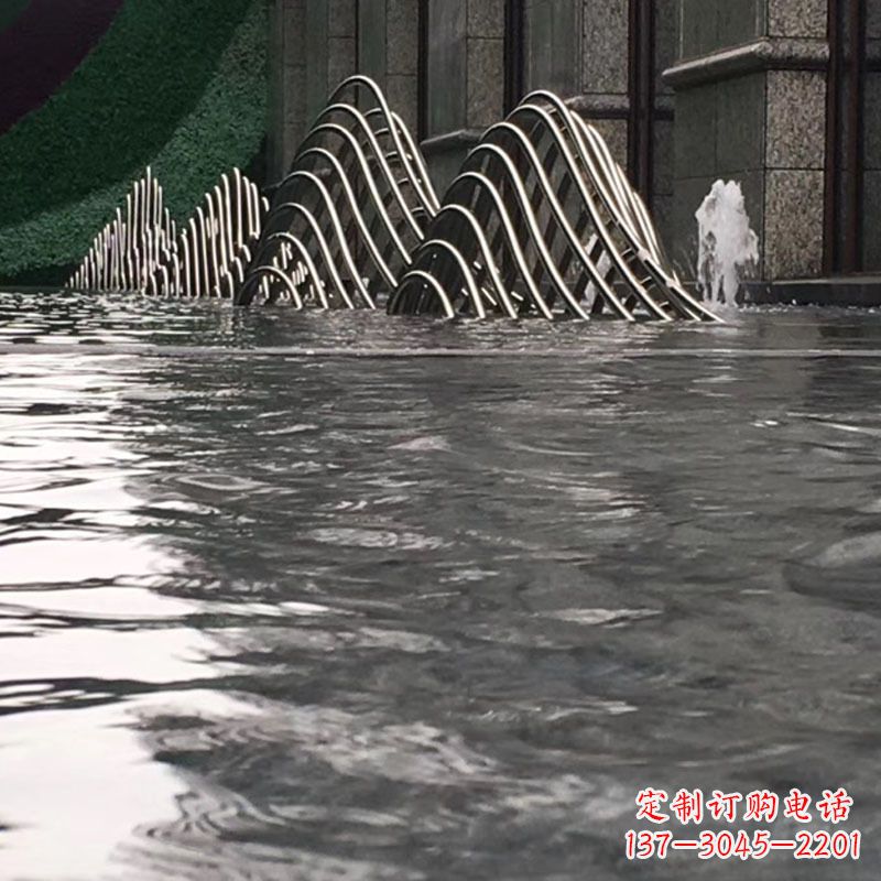 郴州水池水景假山不锈钢