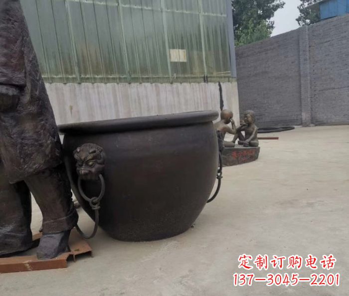 郴州水缸铜雕塑 (2)