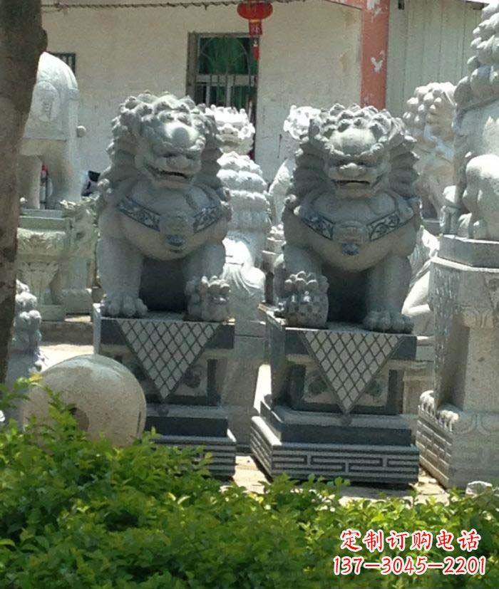 郴州寺庙景观仿古石狮子