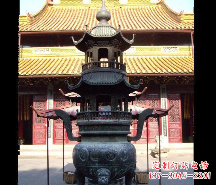 郴州寺庙景观香炉铜雕